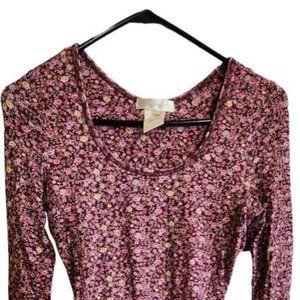 LoveShackFancy Helene Bodysuit in Cherry Wine Ditsy Floral Size MEDIUM